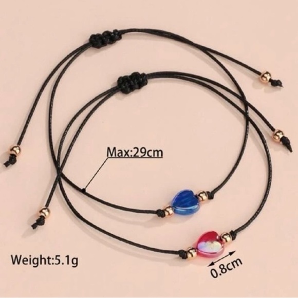 2 piece Heart Black Bracelets - Picture 3 of 3